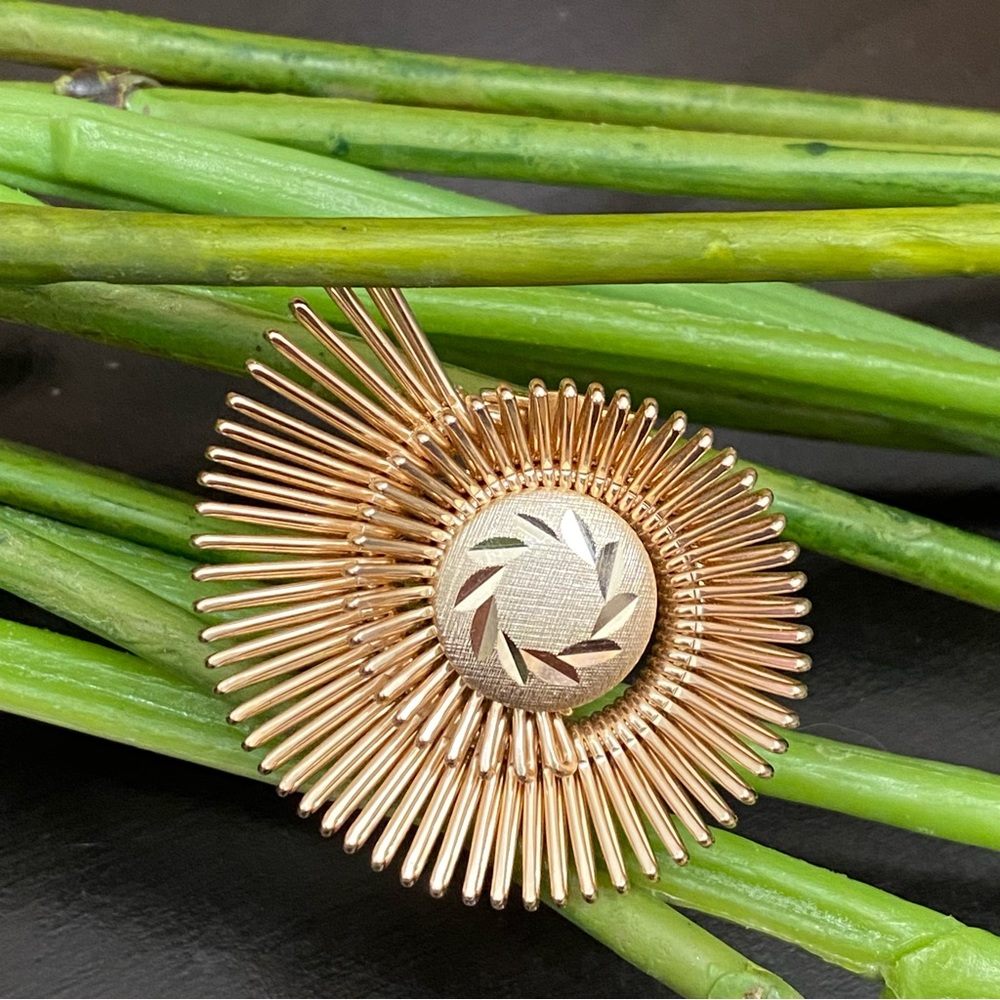Vintage Western Germany Gold-tone Spiral Nautilus Scarf Clip